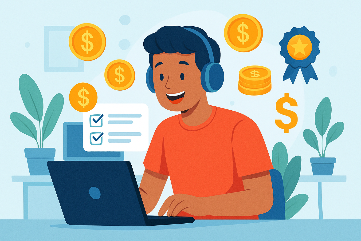 Person earning rewards